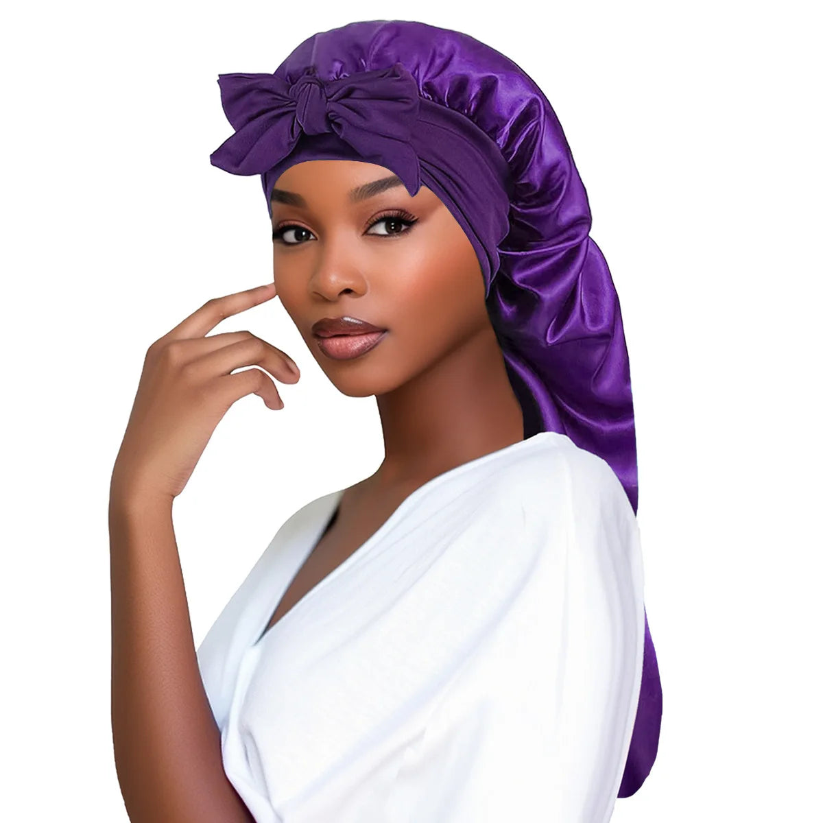 Long Silk Bow Bonnet