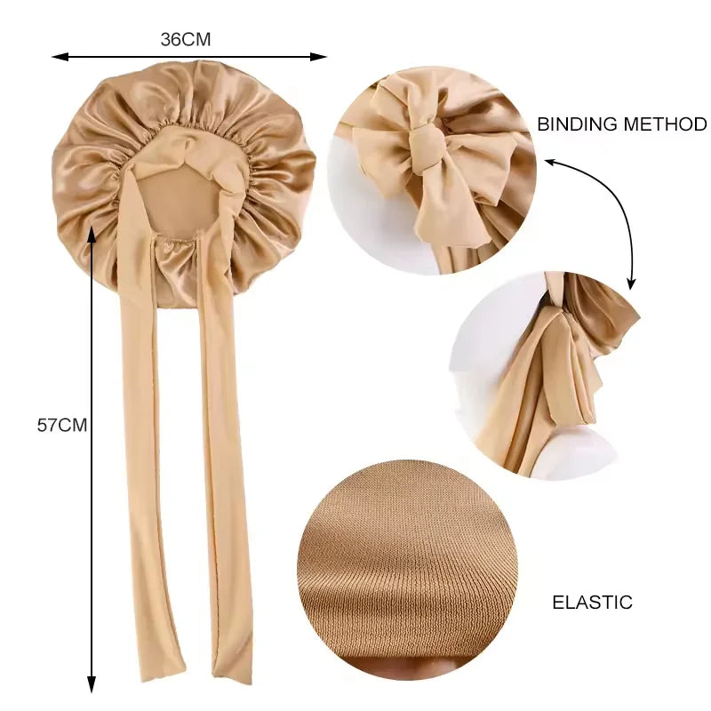 Large Bow Satin Cap
