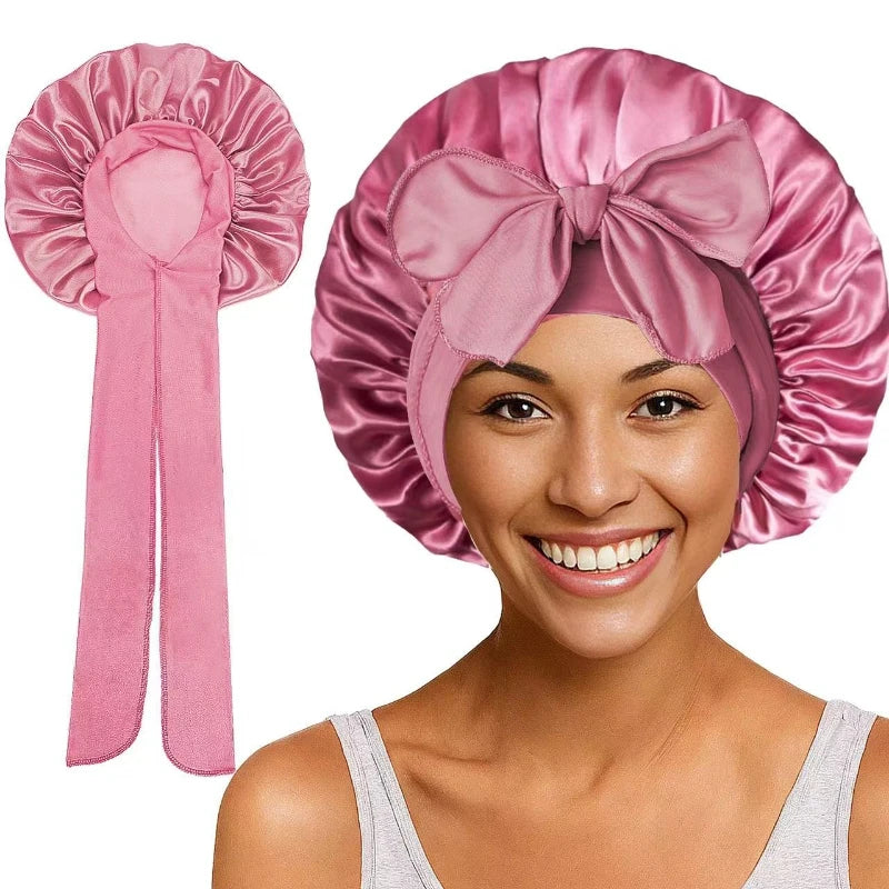 Large Bow Satin Cap