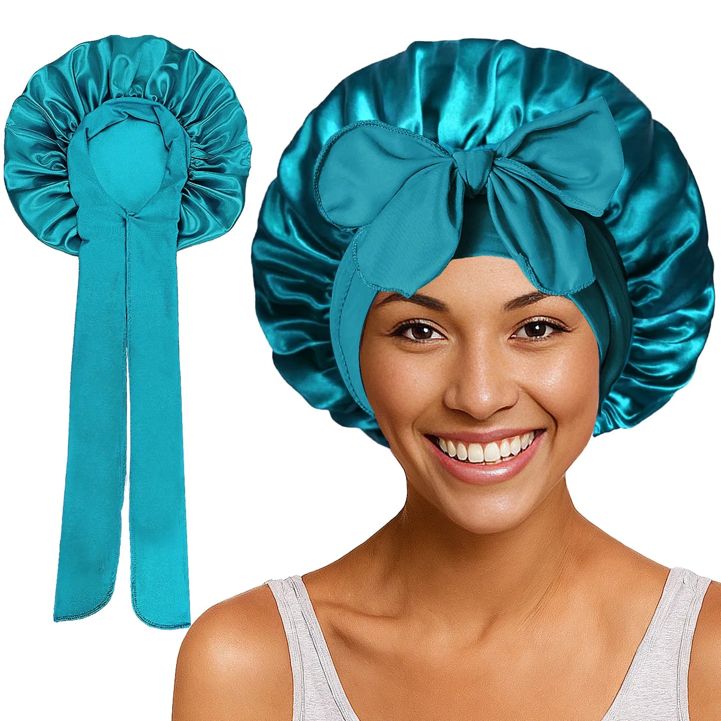 Large Bow Satin Cap