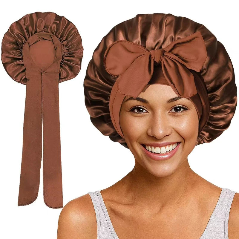 Large Bow Satin Cap