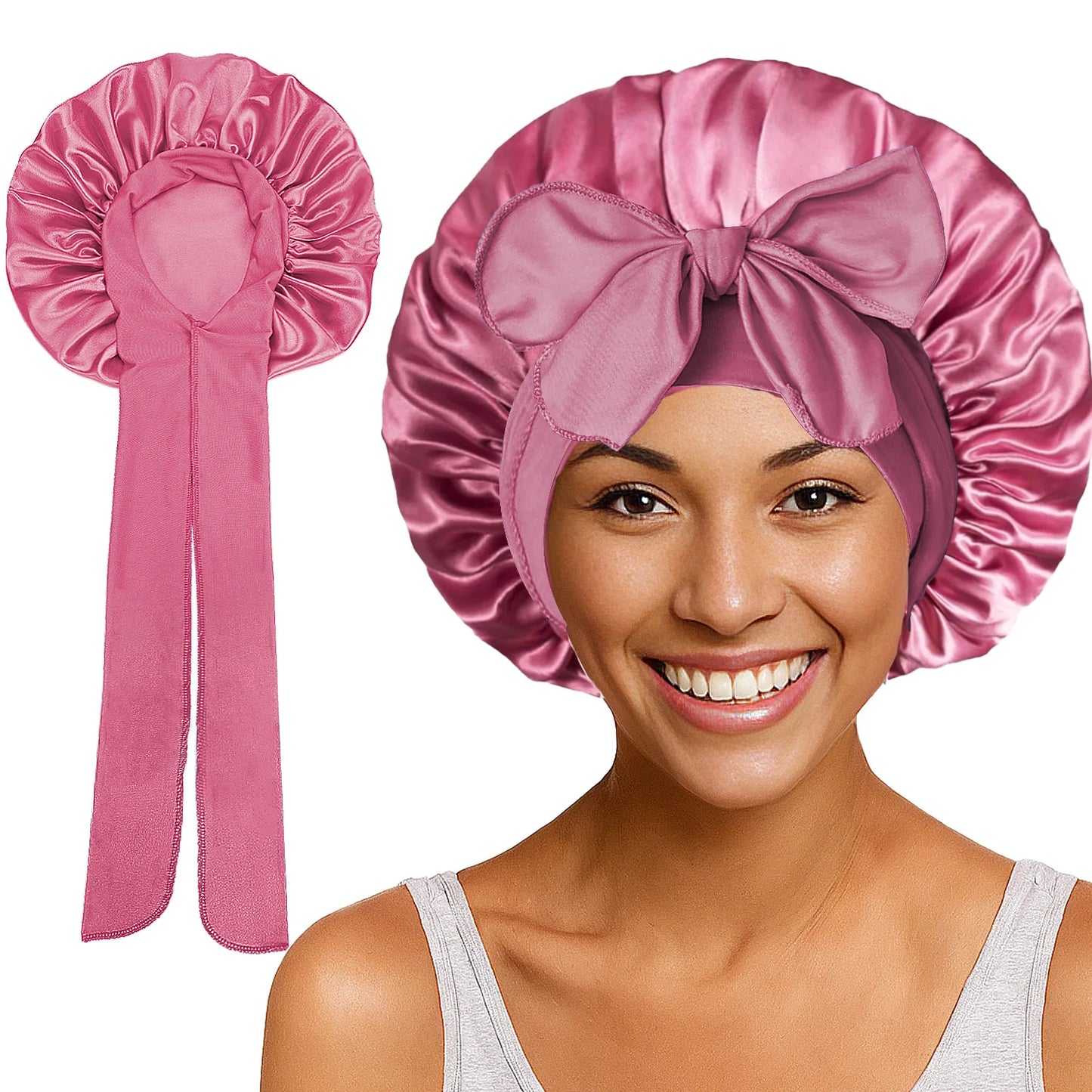 Large Bow Satin Cap