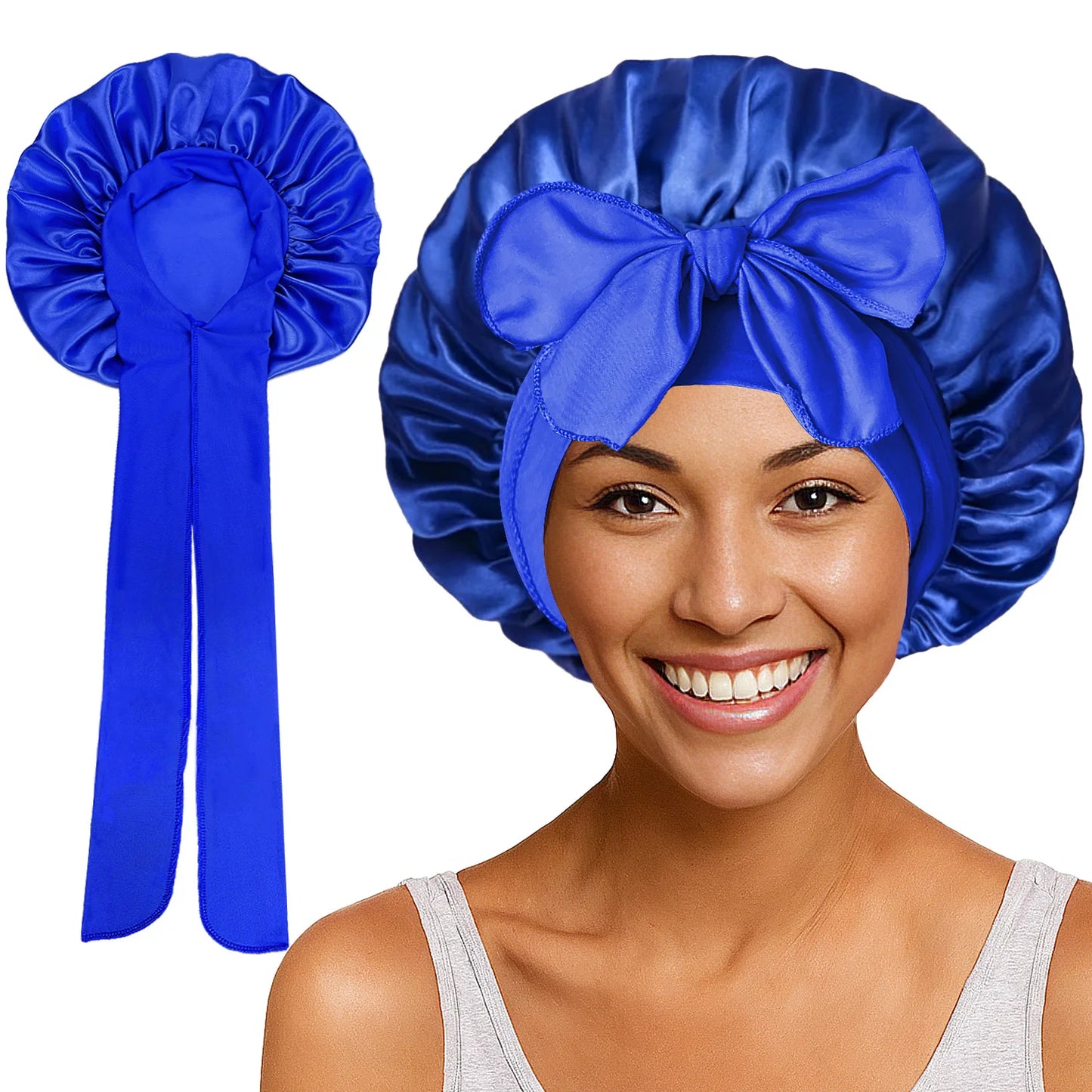 Large Bow Satin Cap
