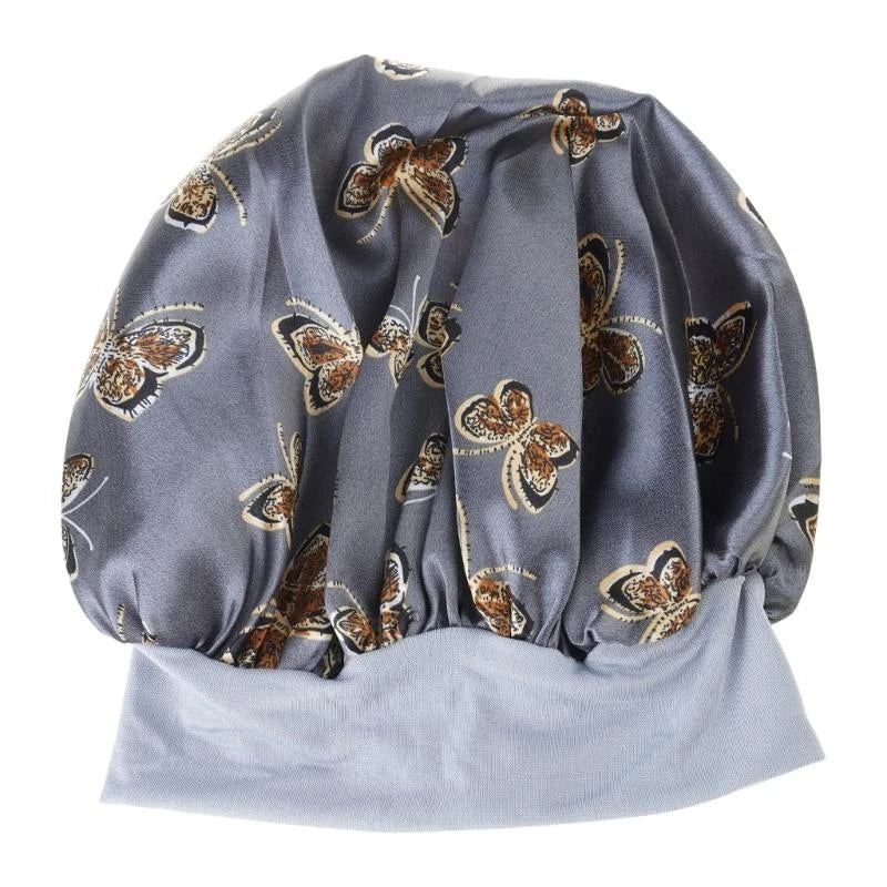 Butterfly Print Satin Bonnet