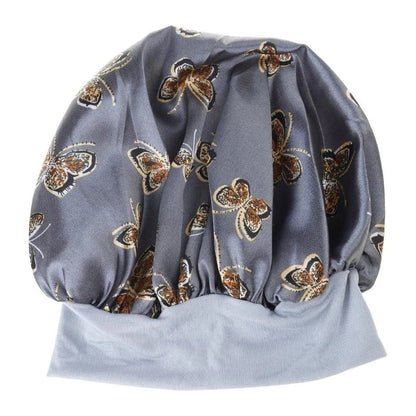 Butterfly Print Satin Bonnet