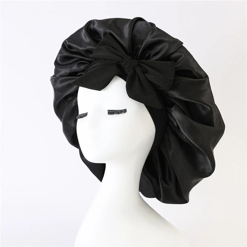 Small Bow Satin Cap