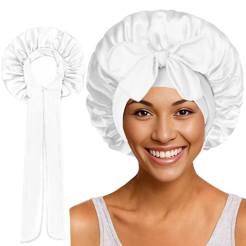 Large Bow Satin Cap