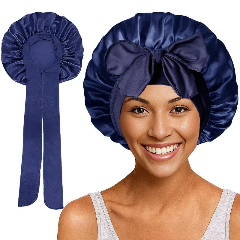 Large Bow Satin Cap