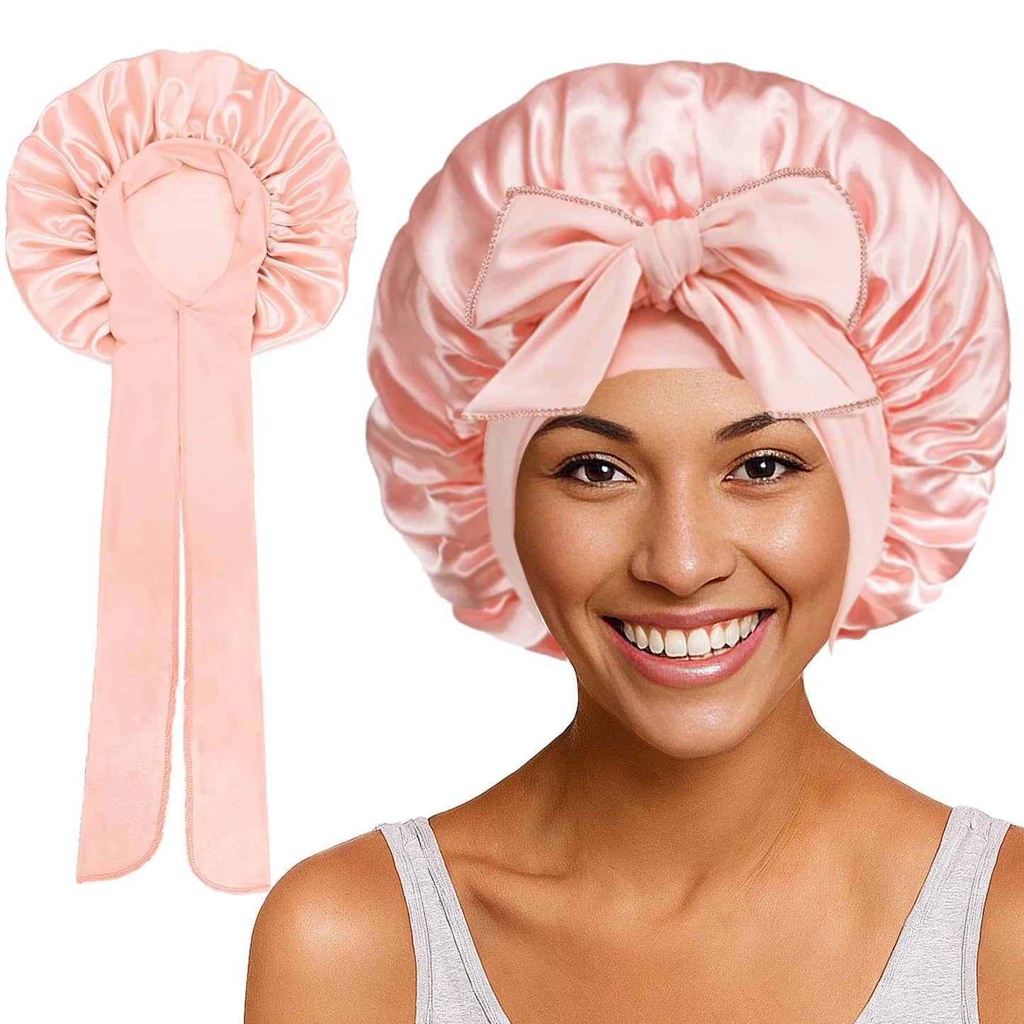Large Bow Satin Cap