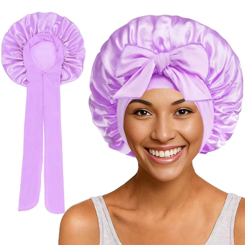 Large Bow Satin Cap