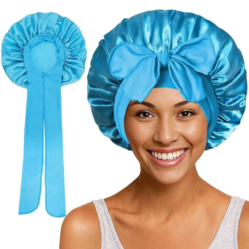 Large Bow Satin Cap
