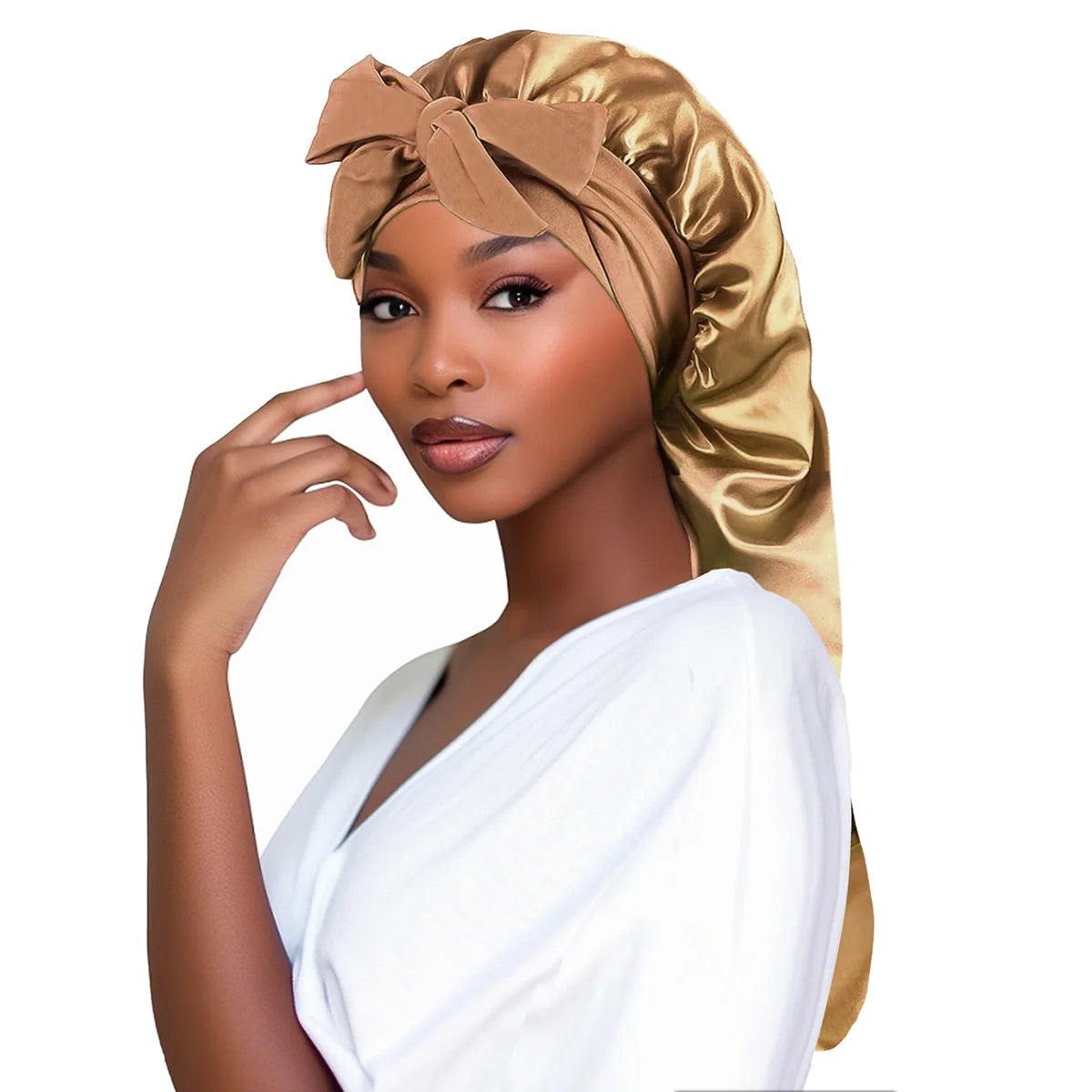 Long Silk Bow Bonnet