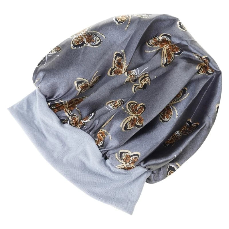 Butterfly Print Satin Bonnet