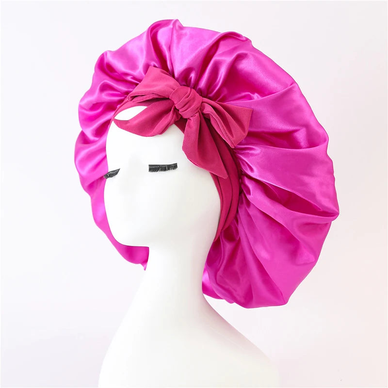 Small Bow Satin Cap