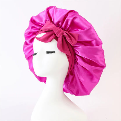 Small Bow Satin Cap