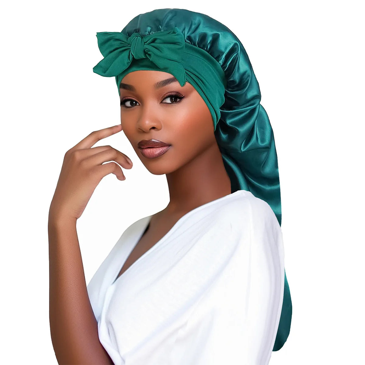 Long Silk Bow Bonnet