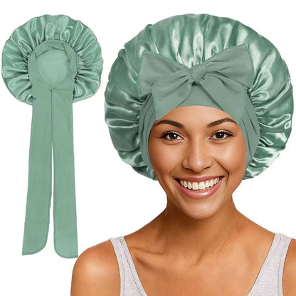 Large Bow Satin Cap