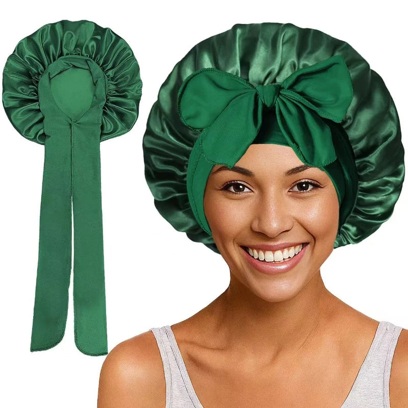 Large Bow Satin Cap