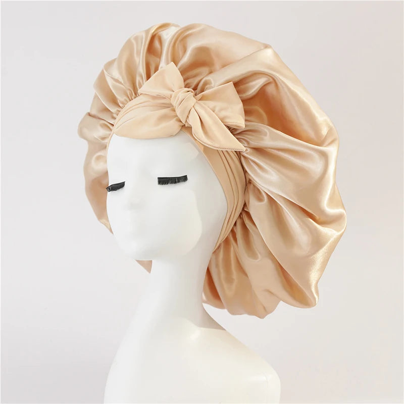 Small Bow Satin Cap