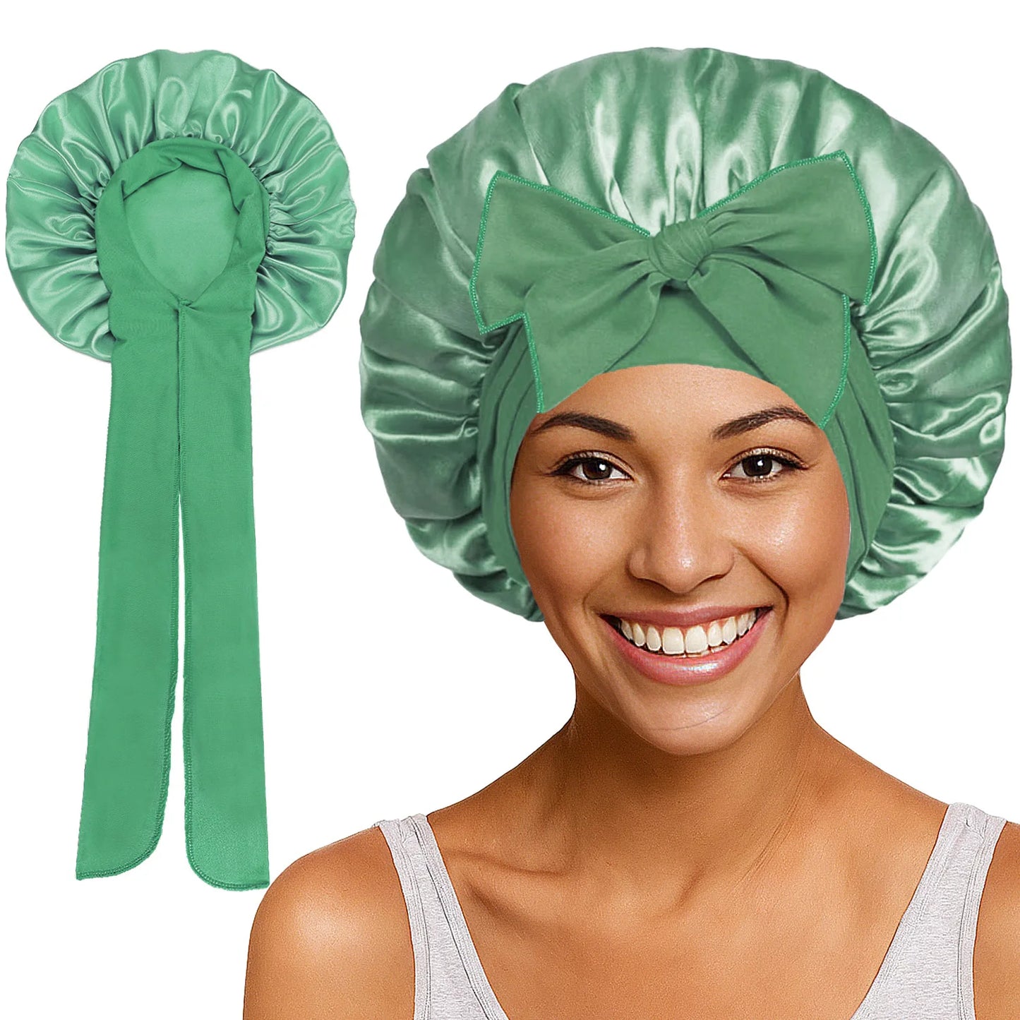 Large Bow Satin Cap