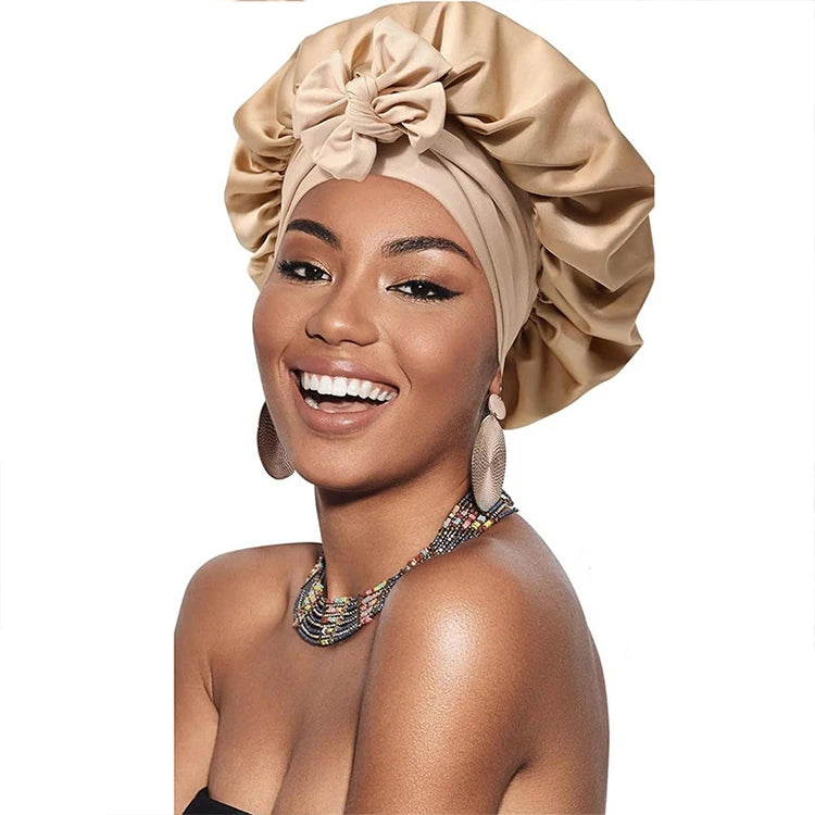 Small Bow Satin Cap