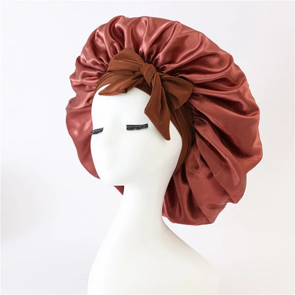 Small Bow Satin Cap