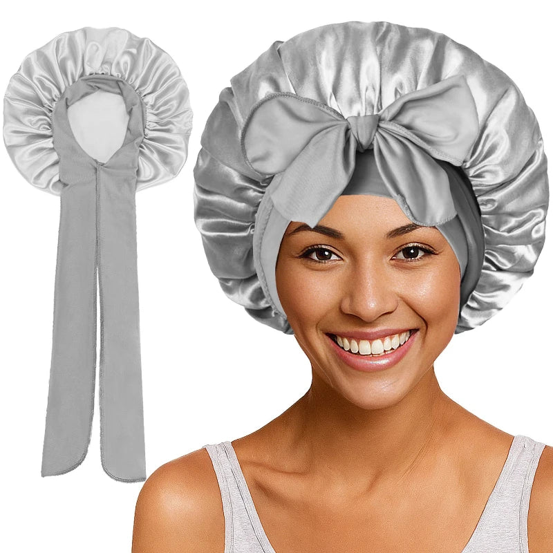 Large Bow Satin Cap