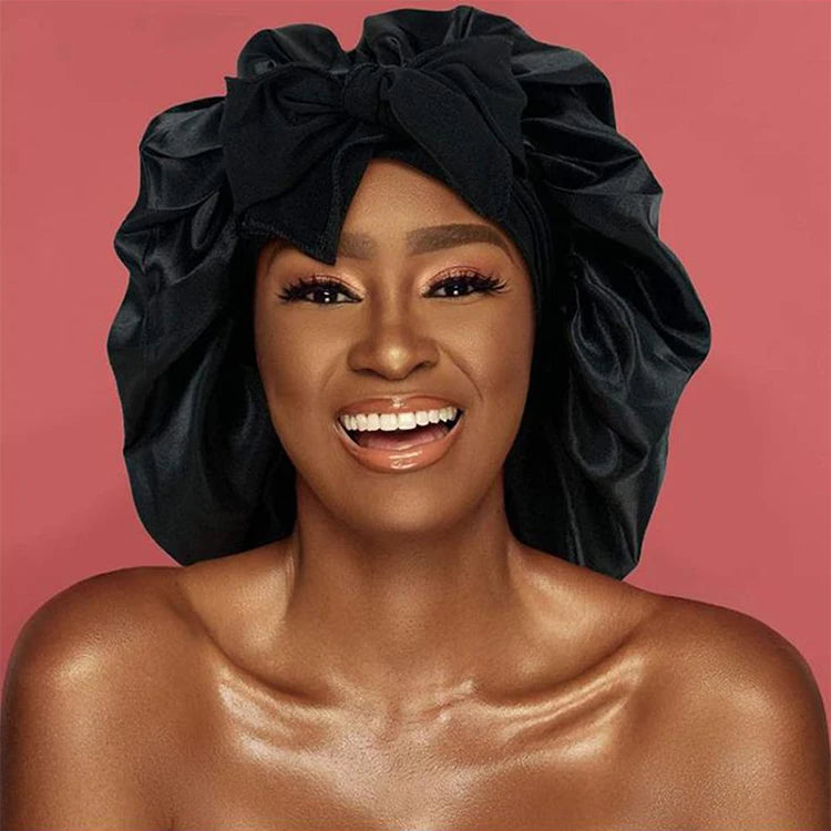 Small Bow Satin Cap