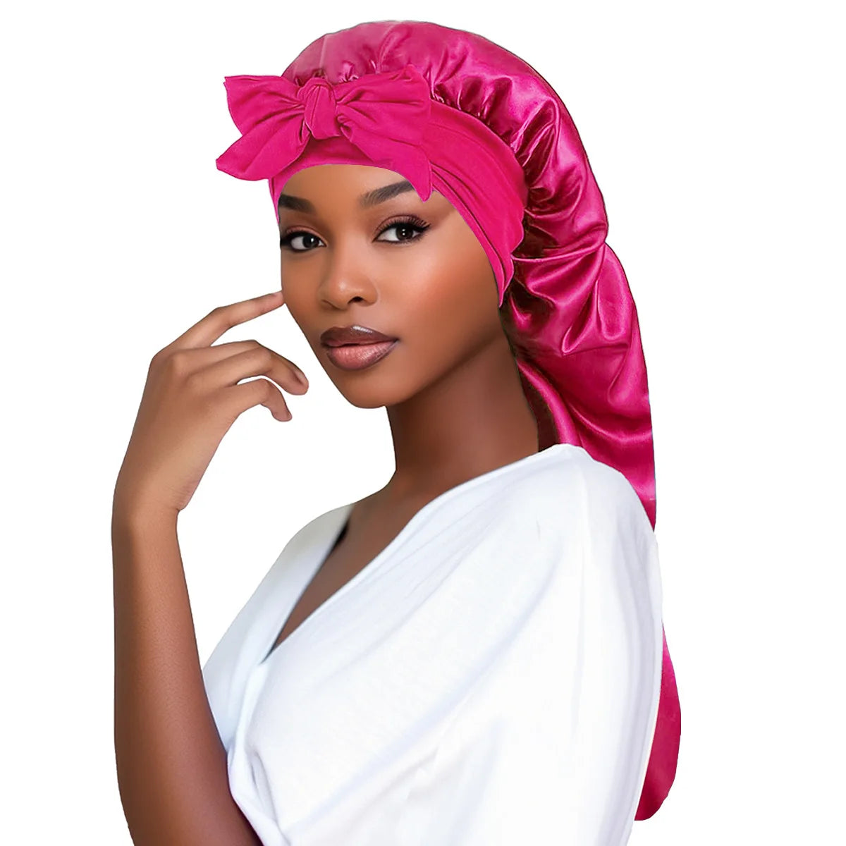 Long Silk Bow Bonnet